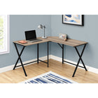 Monarch Specialties 7197 Computer Desk - 55"L/Dark Taupe Top/ Black Metal Corner-Space-saving corner design to create a functional workspace and spread out your work on the easy to clean top, whether it is for studying, writing, or working on your laptop.
