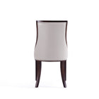 Manhattan Comfort Grand 18.5" Traditional Faux Leather Upholstered Dining Chair - Light Grey - Set of 2-23.6" L x 23" W x 36.6" H