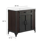 Modway Steamforge 36" Bathroom Vanity - White/Black-Pivot Hinges