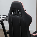 Vinsetto Computer Gaming Chair with Footrest and Swivel Wheels - Black-Black faux leather upholstery, with a coloured border
