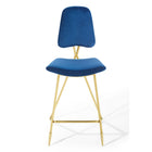 Modway Ponder Performance Velvet Bar Stool - Navy-7