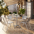 Flash Furniture Commercial Aluminum Indoor-Outdoor Restaurant Stack Chair with Triple Slat Back-Seat Height: 17.75"H (front) x 17"H (Back)
