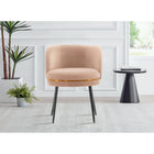 Manhattan Comfort Kaya 22.83" Modern Velvet Upholstered Dining Chair - Nude-Frame Made of High Quality Elm Wood and Metal for Extra Durability