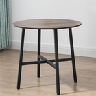 HOMCOM 31.5" Round Industrial Dining Table for 4 - Rustic Brown-Assembly required