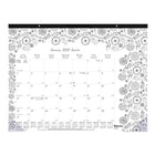 Blueline 2027 DoodlePlan Colouring Monthly Desk Pad Calendar - 22" x 17" - Botanica Design - Bilingual-12 Months, January to December