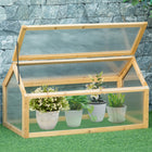 Outsunny Wooden Cold Frame Greenhouse with Openable Top - Light Brown- Extend growing season and protect young plants from frost
 