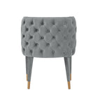 Manhattan Comfort Maya 24.02" Modern Velvet Upholstered Dining Chair - Grey-Delivered to you Fully Assembled! No Assembly Required