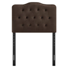 Modway Annabel Stain-Resistant Performance Velvet Twin Headboard - Chocolate Brown-Dense Foam Padded Headboard