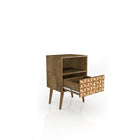 Manhattan Comfort Liberty 1.0 Nightstand, Rustic Brown/3D Brown (203AMC97)-Perfect for Storage or Display items.