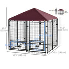 PawHut Outdoor Dog Kennel - 4.6' x 4.6' x 5' - Red-Lockable design to ensure dog secure and the large door for easy access 