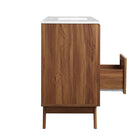 Modway Soma 48" Single Sink Bathroom Vanity - Walnut/White-8" Centerset Holes