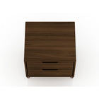 Manhattan Comfort Rockefeller 20.08" Mid-Century Modern 2-Drawer Nightstand - Brown-30 Day Limited Manufacturer's Warranty
