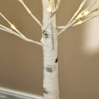 HOMCOM 5' Artificial Birch Tree with 96 Warm White LED Lights - White-Tree Colour: White 