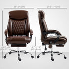HOMCOM 6 Point Massage Office Chair with Remote - Dark Brown-Spring pocket cushion and thick foam padding for lasting comfort