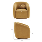 Modway Holland Swivel Chenille Fabric Armchair - Mustard-OEKO-TEX STANDARD 100 Certified Upholstery