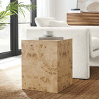 Modway Cosmos 16" Square Burl Wood Side Table - Natural Burl-MDF and Mappa Burl Wood Veneer