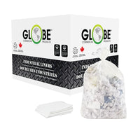 Globe Commercial Contractor Can Liner Garbage Bag - 35" x 50" - Clear - 50 Pack-Open top can be tied easily