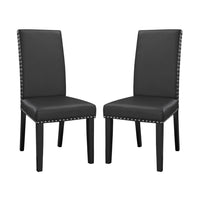 Modway Parcel Vinyl Dining Side Chair - Black - 2 Pack-Simple modern dining chair