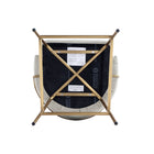 Manhattan Comfort Gracie 22" Modern Leatherette Upholstered Counter Stool - Stone and Gold - 3 Pack-30 Day Limited Manufacturer's Warranty
