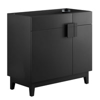 Modway Miles 36" Bathroom Vanity Cabinet - Black-Particleboard & Melamine Laminate
