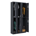Ceha NH Series 2-Tier Locker with Front Hole Vents - Bank of 3 - Graphite Grey-High-quality powder-coated steel construction
