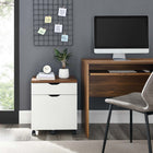 Modway Envision Wood File Cabinet - Walnut White-Smooth Wood Grain Laminate