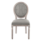 Modway Arise Vintage French Upholstered Fabric Dining Side Chair - Light Grey - 2 Pack-8