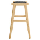 Modway Saoirse Woven Rope Wood Bar Stool - Natural Black - Set of 2-7
