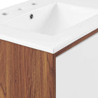 Modway Transmit 48" Double Sink Bathroom Vanity - Walnut/White-Particleboard and Walnut Grain Veneer