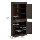 HOMCOM 71" H Freestanding Kitchen Pantry Cabinet with 4 Doors and Compartment - Distressed Coffee-Elegant appearance matches your kitchen, dining room, and living room 