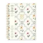 Orange Circle Studio 2027 Extra-Large Spiral Planner - 11" x 8-1/2" - Floral Framework - Bilingual-Features weekly and monthly planner pages
