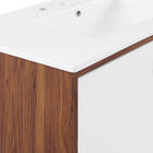 Modway Transmit 36" Bathroom Vanity - Walnut/White-Splayed Wood Legs