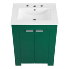 Modway Maybelle 24" Bathroom Vanity - Green/White-Ceramic Sink Basin