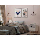 Manhattan Comfort Rockefeller 20.08" Mid-Century Modern 1-Drawer Nightstand - White-Choose Your Handle Design When the Product is at Your Home! Option for Cut-Out Edge Handle, or Flush Design Look