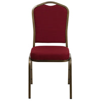 Flash Furniture HERCULES Series Crown Back Stacking Banquet Chair with Gold Vein Frame - Burgundy-Multipurpose Banquet Chair