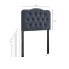 Modway Annabel Premium Linen Blend Twin Headboard - Denim-Diamond Button Tufting