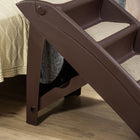 PawHut 4-Level Portable Foldable Dog Stairs - Dark Brown-Color: Dark Brown 