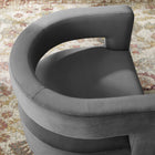 Modway Spin Cutaway Performance Velvet Swivel Armchair - Grey-Dense Foam Padding