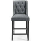 Modway Baronet Upholstered Fabric Counter Bar Stool - Gray - Set of 2-Assembly Required
