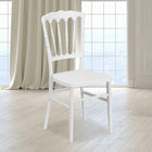 Flash Furniture HERCULES Series Resin Stacking Napoleon Chair - White-Waterproof Design