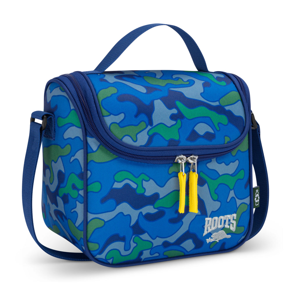 Roots Recycled Lunch Bag - 5L - Blue Camo | staples.ca