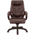 Nicer Interior Real Leather High Back Executive Chair-Knee-tilt mechanism with tension control for smooth reclining