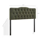 Modway Annabel Premium Linen Blend Full Headboard - Sage-Diamond Button Tufting