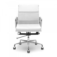 Plata Import Lark Office Chair, Low Back, White (LS-1021-WHITE)-Polyurethane Coating