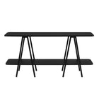 Manhattan Comfort Celine 47.24" Modern Console Table - Black-Modern Contemporary Low Console Perfect For Living Room and Home Office Usage