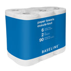 Baseline 2-Ply Paper Towel - 90 Sheets Per Roll - White - 8 Packs of 6 Rolls - 48 Rolls-Pack of 24 rolls, each containing 90 sheets