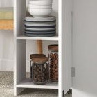 HOMCOM Drop Leaf Folding Dining Table with Drawer & Storage Shelves for 4-6 - Oak-Melamine-coated surface is easy to clean