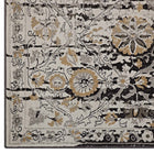 Modway Ganesa Distressed Diamond Floral Lattice Area Rug - 5 ft W x 8 ft L - Black/Beige-Stain Resistant / Easy To Clean