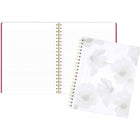 Mead West Village Coil Hardcover Notebook - 11" H x 9" W - White/Grey Foral - 80 Sheets-Durable Construction: Hardcover and sturdy wire binding ensure long-lasting use