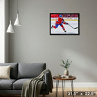 Nick Suzuki Montreal Canadiens Shooting Follow Through - Framed Canvas - 31" x 22"-Ready to hang - arrives fully assembled